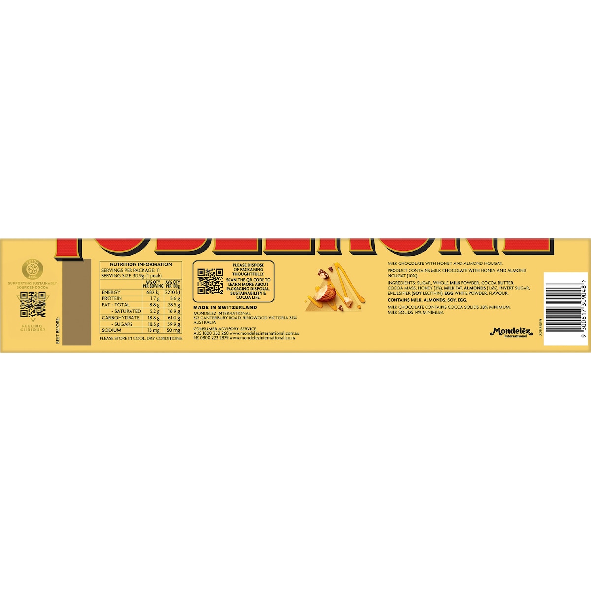 Toblerone Milk Chocolate Bar 340g