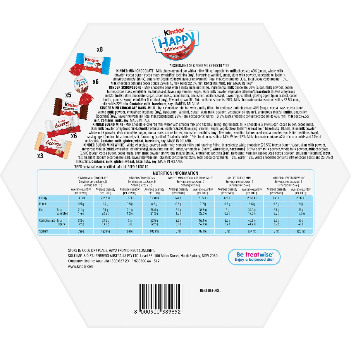 Kinder Happy Moments Assorted Chocolate Gift Box 161g