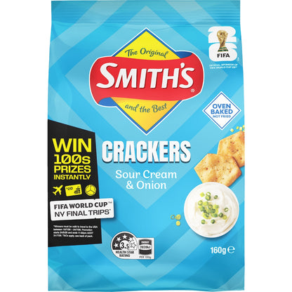 Smiths Crackers Sour Cream & Onion Snack 160g