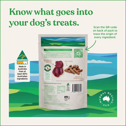 Open Paddock Sausage Bites Dog Treats Kangaroo 200g