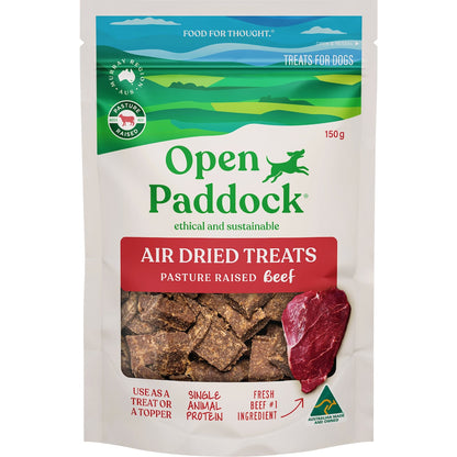 Open Paddock Air Dried Dog Treats Beef 150g