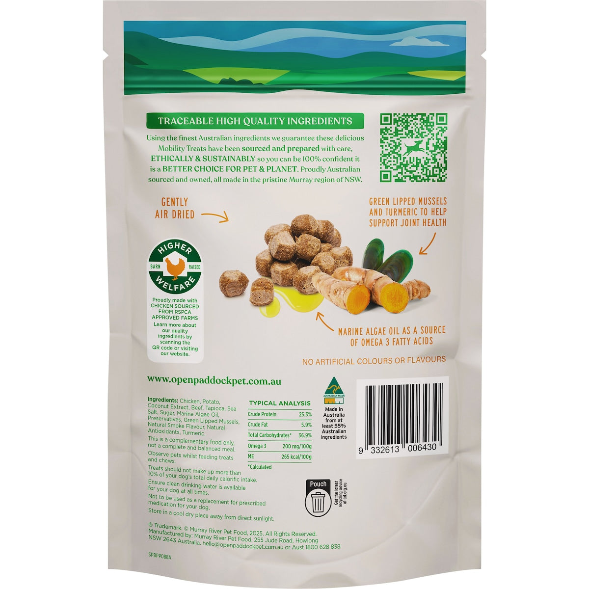 Open Paddock Mobility Dog Treats 200g