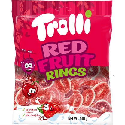 Trolli Red Fruit Rings Lollies 140g
