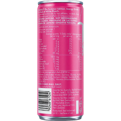 Red Bull Energy Drink White Peach Edition 250ml