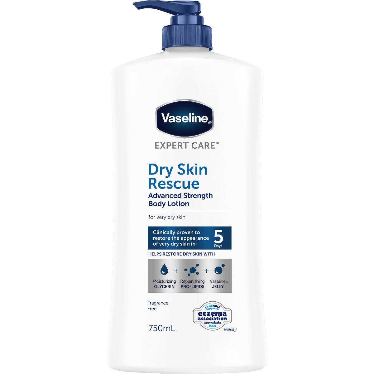 Vaseline Expert Body Lotion Dry Skin Rescue 750ml