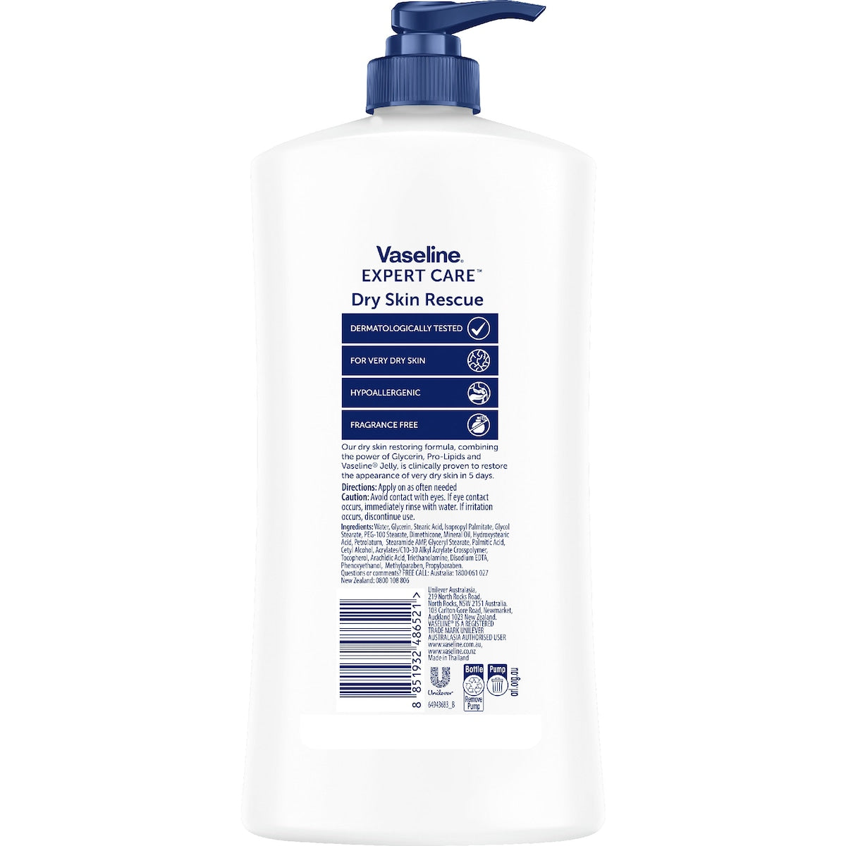 Vaseline Expert Body Lotion Dry Skin Rescue 750ml