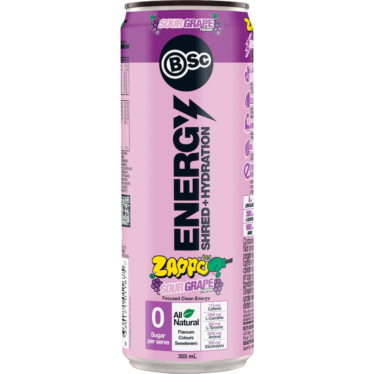 Bsc Zappo Energy Shred & Hydration Sour Grape 355ml