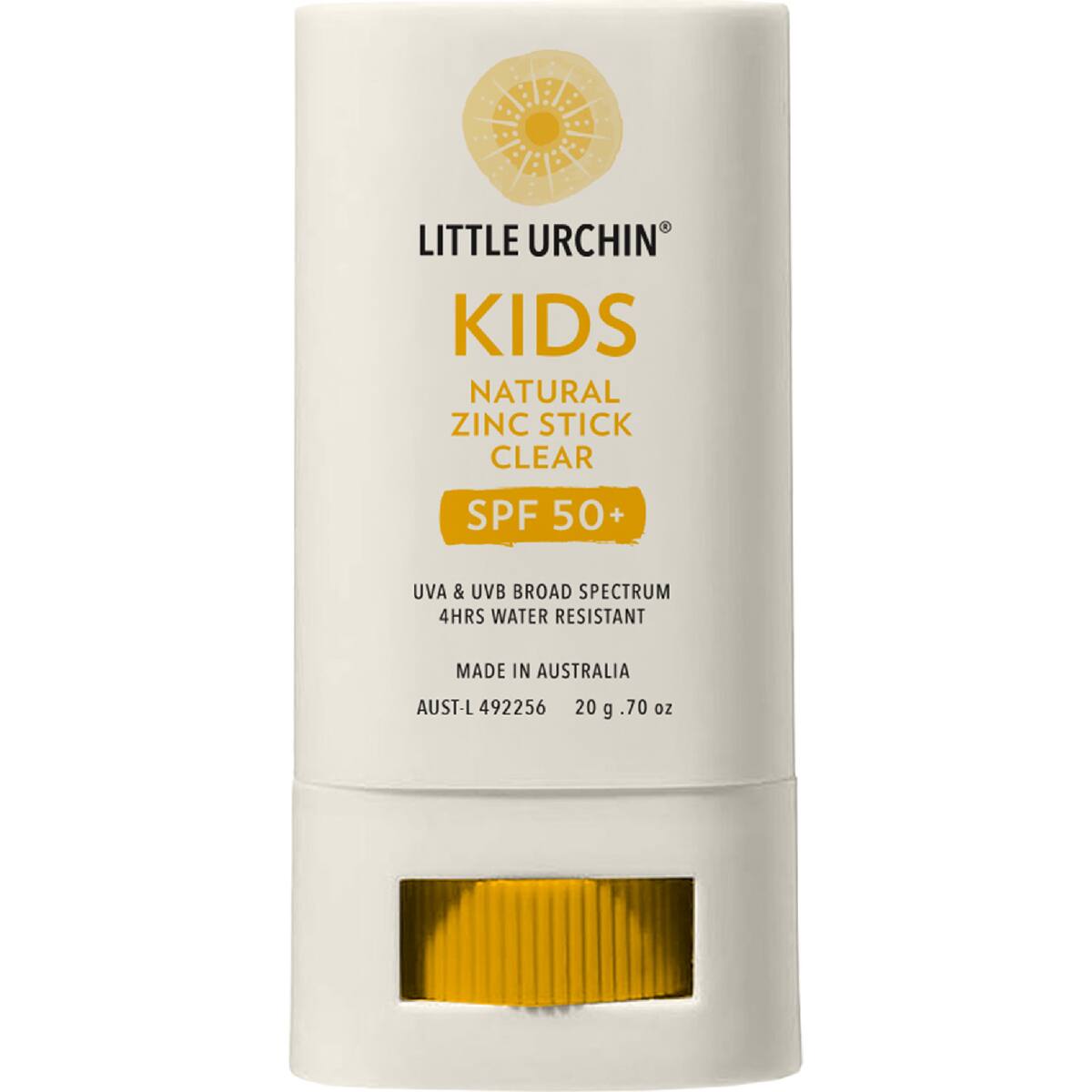 Little Urchin Spf50 Kids Natural Zinc Stick Clear 20g