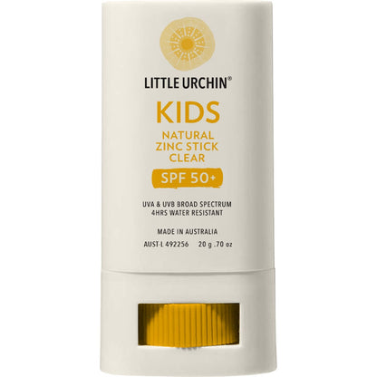 Little Urchin Spf50 Kids Natural Zinc Stick Clear 20g