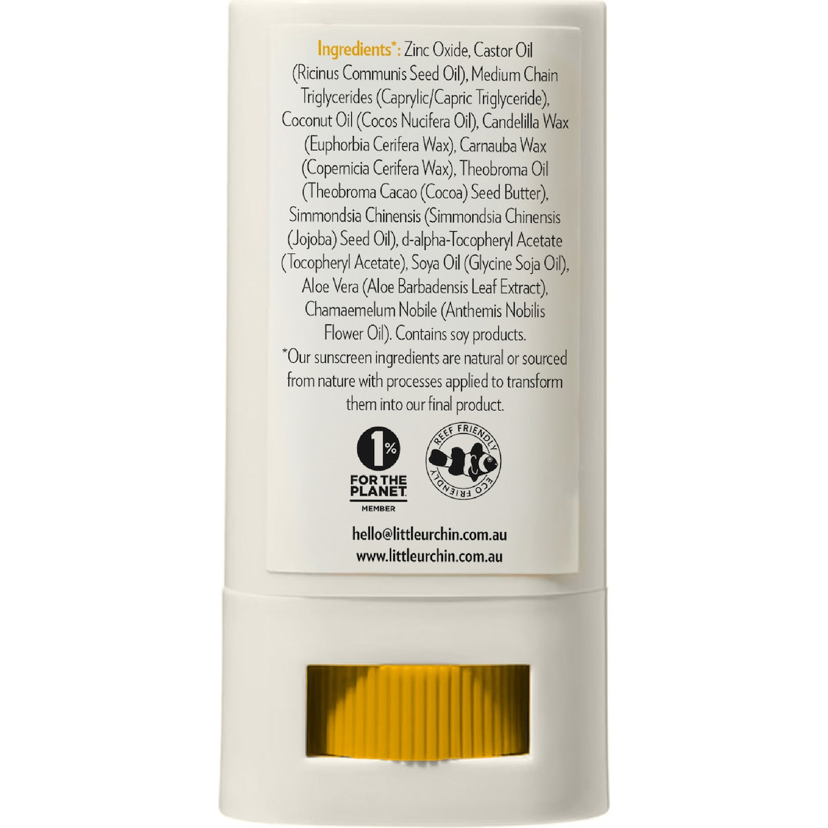 Little Urchin Spf50 Kids Natural Zinc Stick Clear 20g