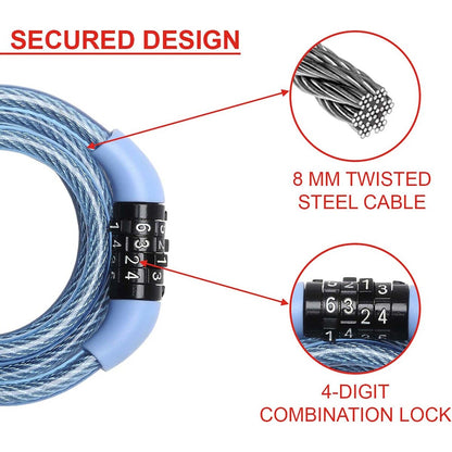 Master Lock 1.2m Combination Cable Lock Each, Assorted