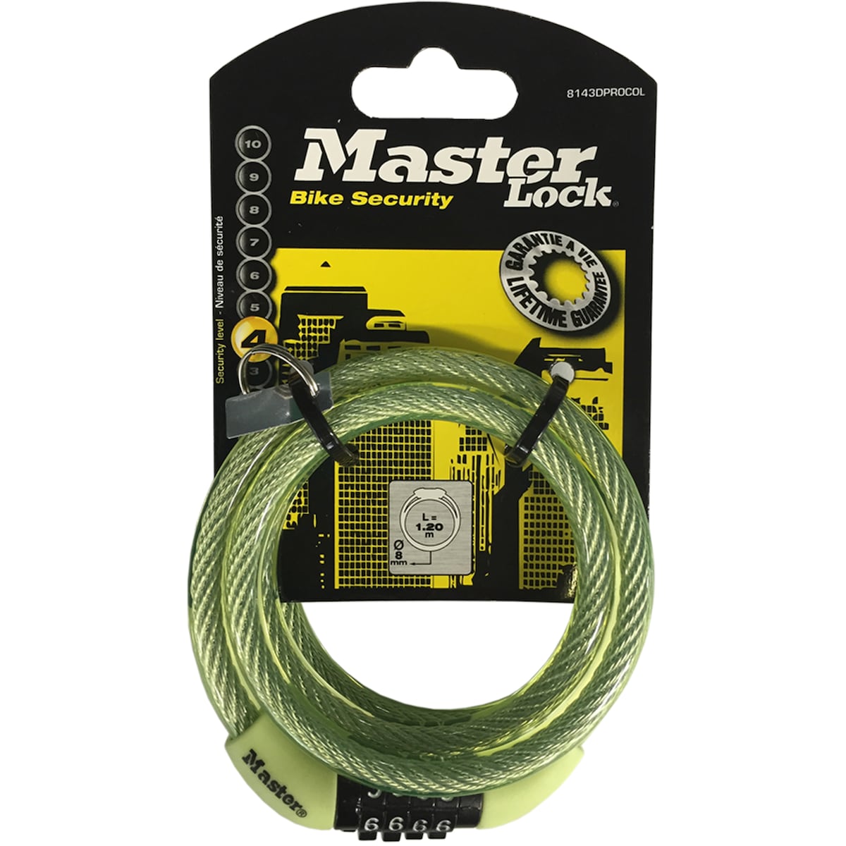Master Lock 1.2m Combination Cable Lock Each, Assorted