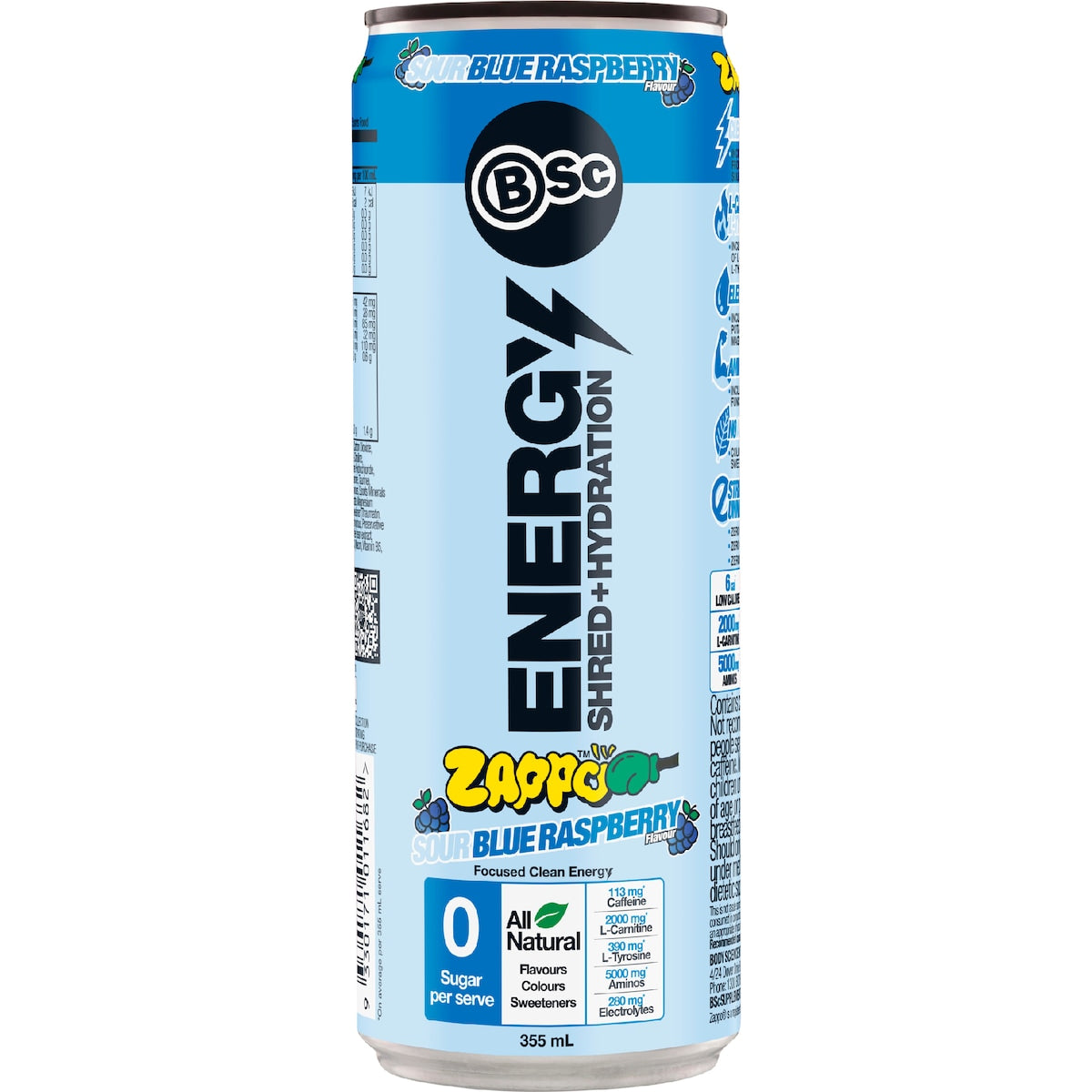 Bsc Zappo Energy Shred & Hydration Blue Raspberry 355ml