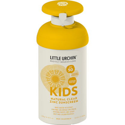 Little Urchin Spf50 Kids Natural Clear Zinc Sunscreen Pump 300g