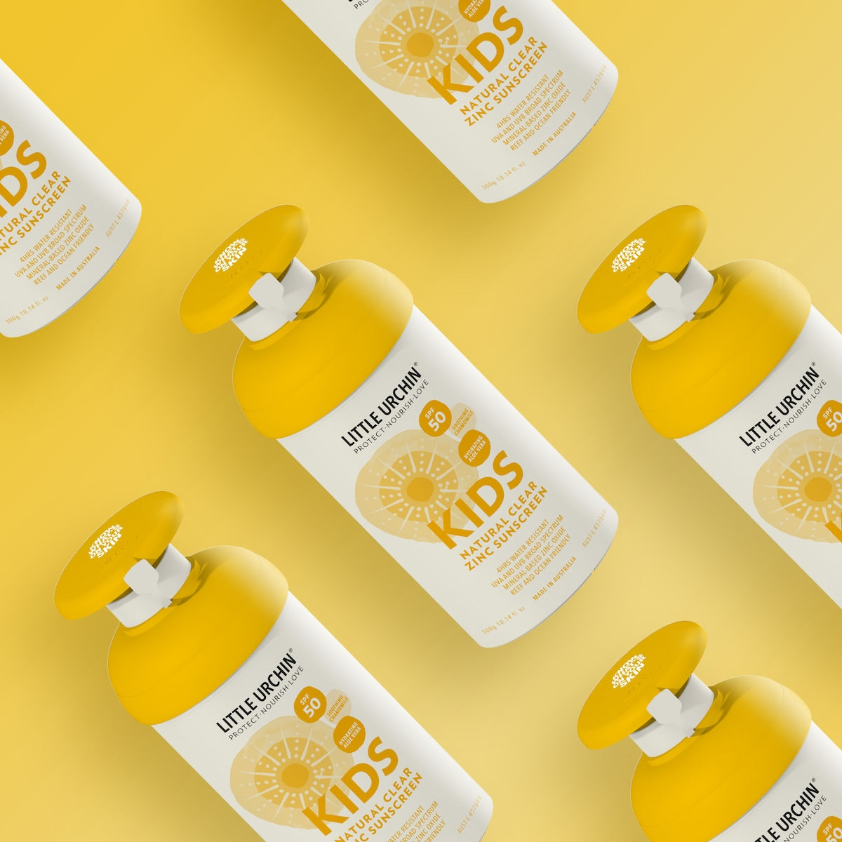Little Urchin Spf50 Kids Natural Clear Zinc Sunscreen Pump 300g