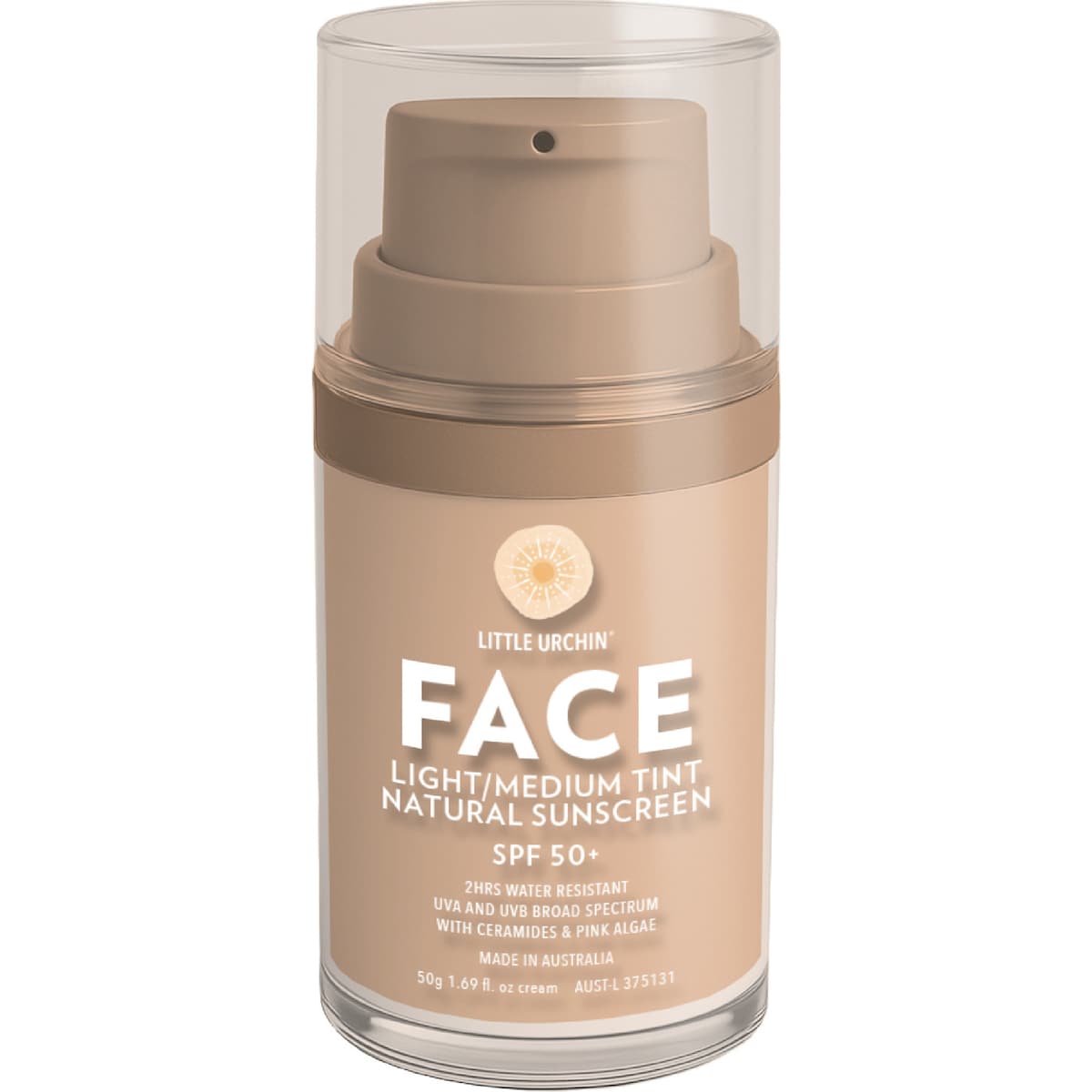 Little Urchin Spf50 Face Natural Sunscreen Light Tint 50g