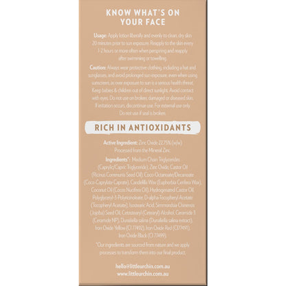 Little Urchin Spf50 Face Natural Sunscreen Light Tint 50g