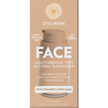 Little Urchin Spf50 Face Natural Sunscreen Light Tint 50g
