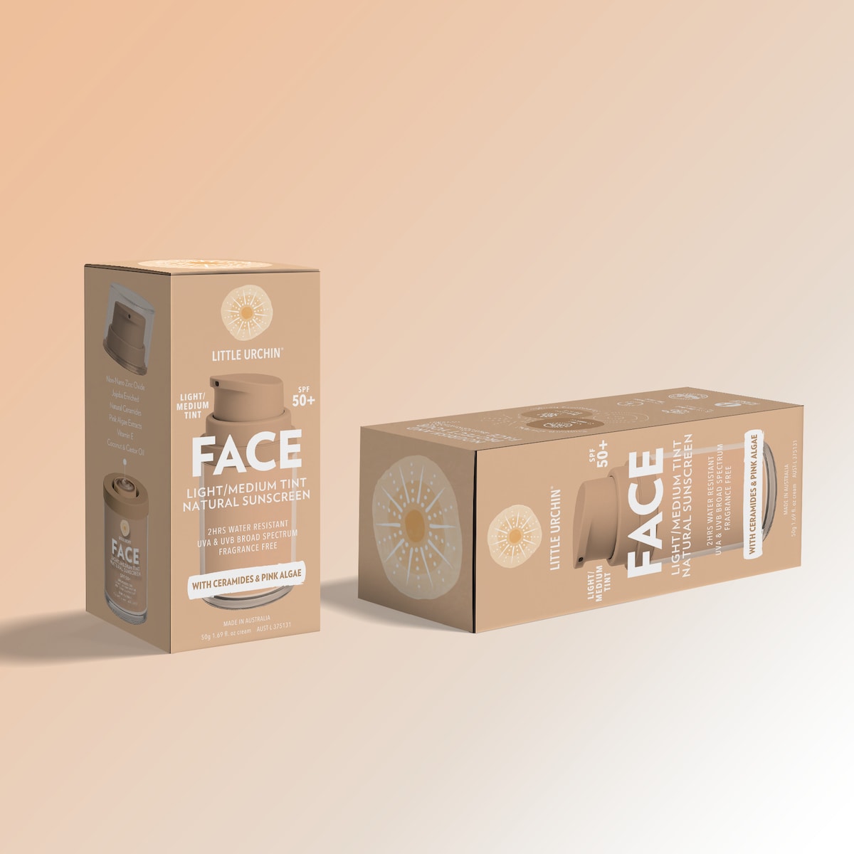Little Urchin Spf50 Face Natural Sunscreen Light Tint 50g