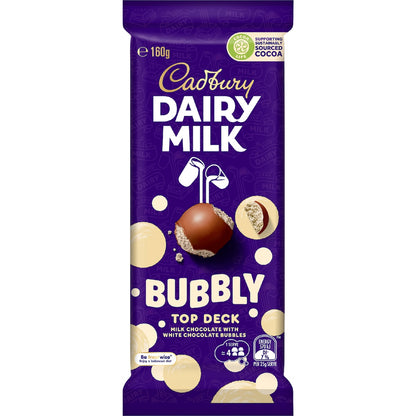 Cadbury Dairy Milk Bubbly Top Deck Chocolate Block 160g