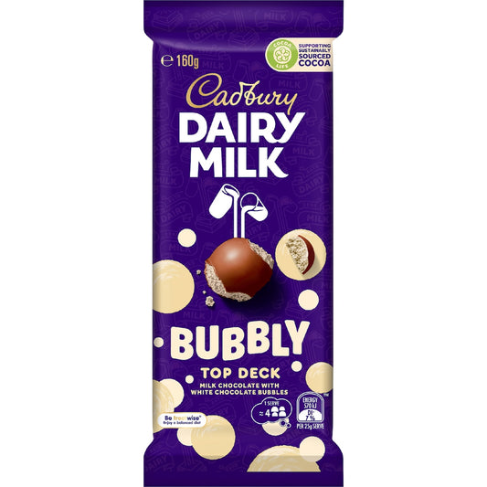 Cadbury Dairy Milk Bubbly Top Deck Chocolate Block 160g