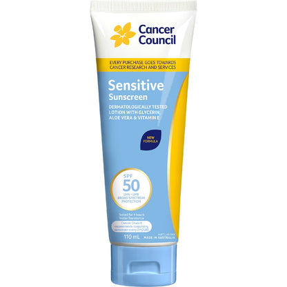 Cancer Council Spf50 Sensitive Sunscreen 110ml