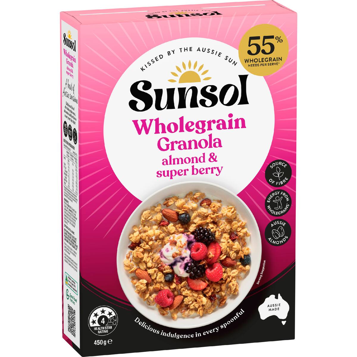 Sunsol Wholegrain Granola Almond & Super Berry 450g
