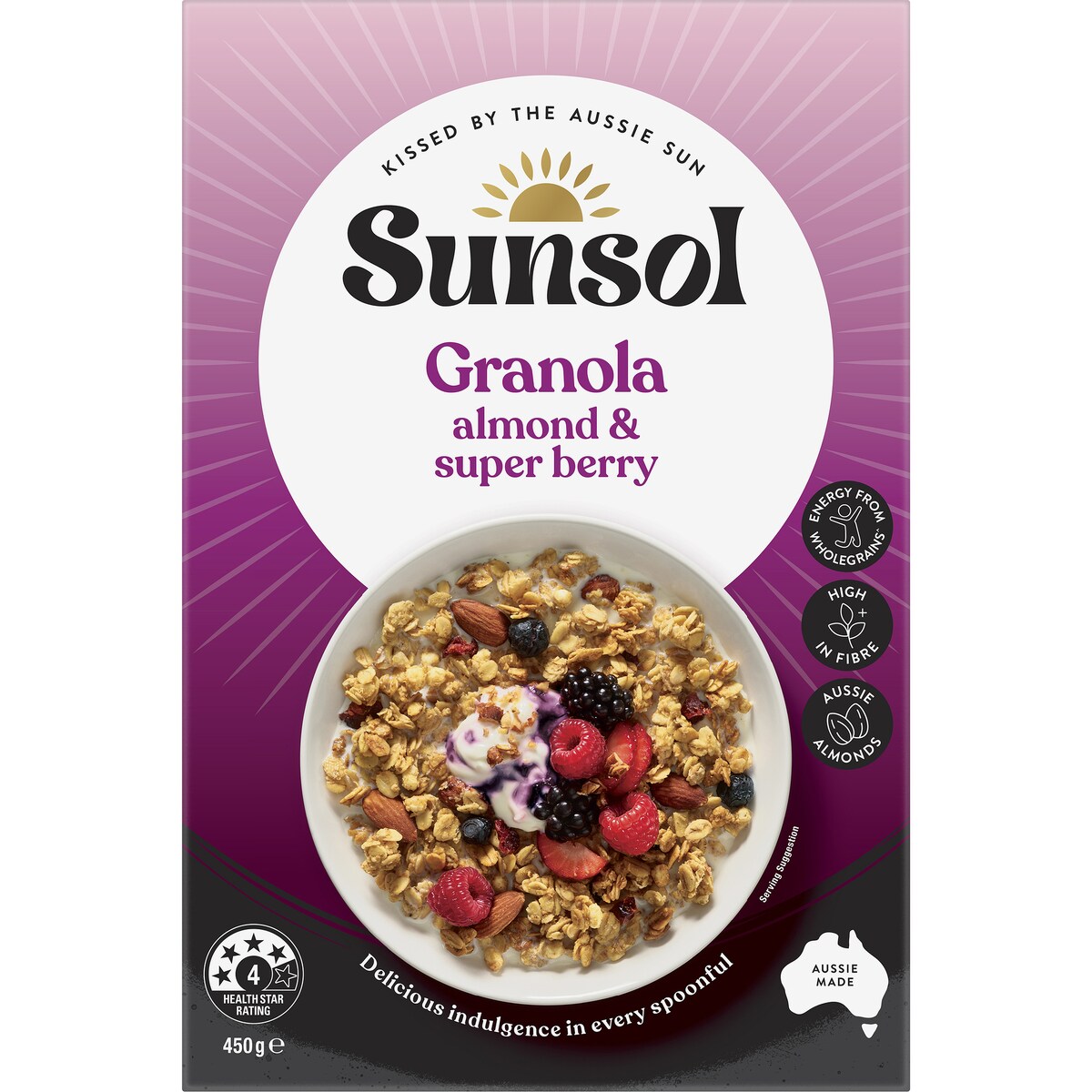 Sunsol Granola Almond & Super Berry 450g