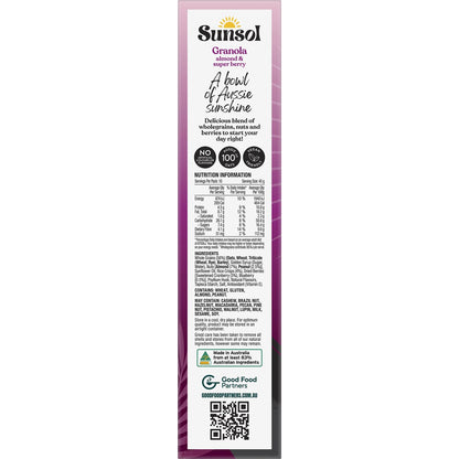 Sunsol Granola Almond & Super Berry 450g