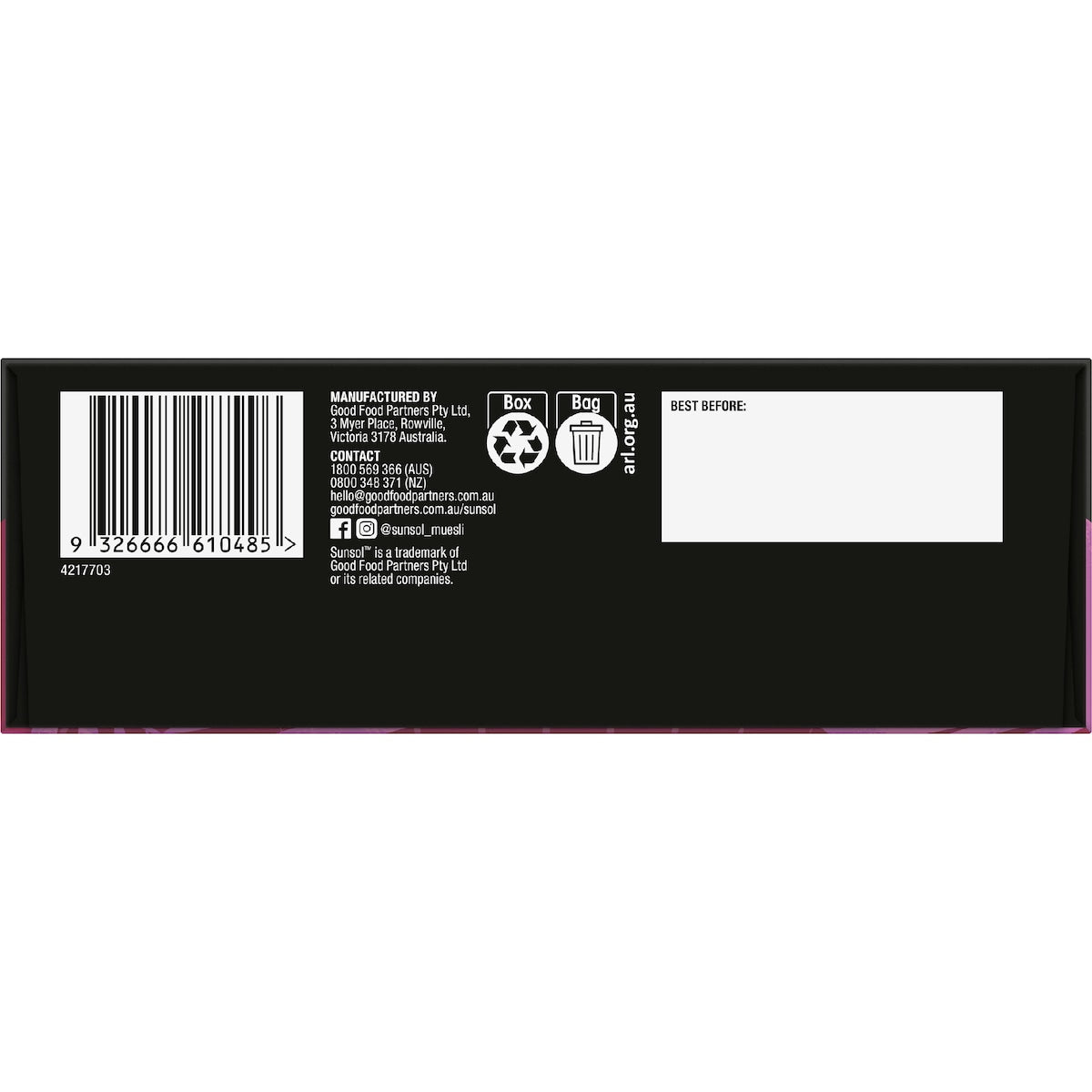 Sunsol Wholegrain Granola Almond & Super Berry 450g