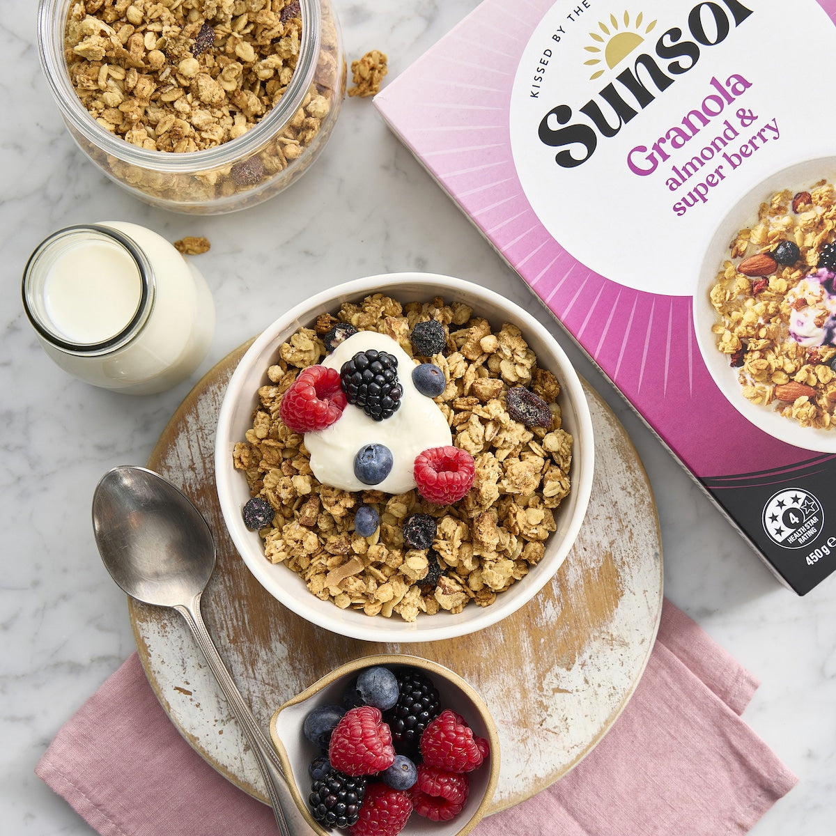 Sunsol Wholegrain Granola Almond & Super Berry 450g