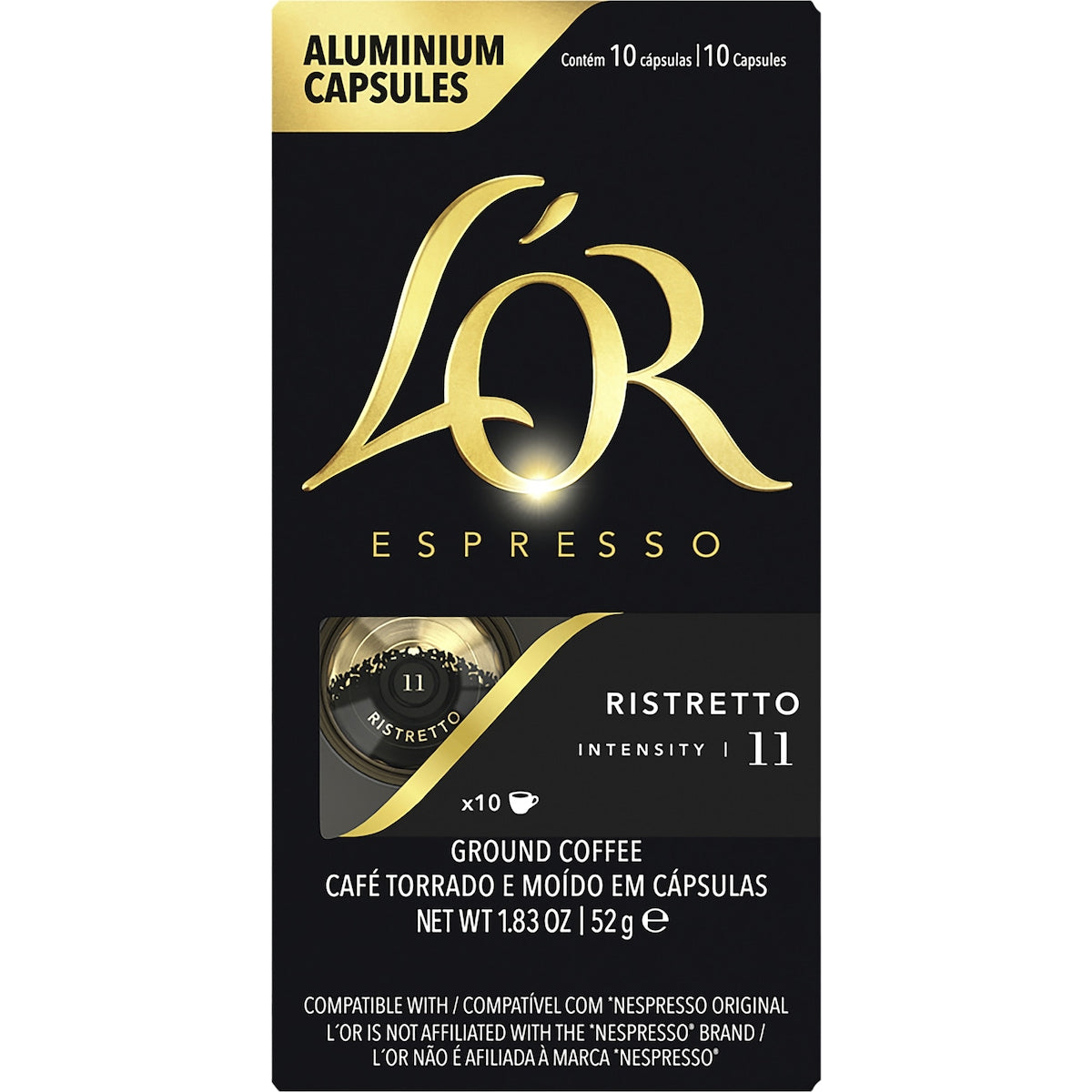 Lor Espresso Ristretto Coffee Pods Nespresso Compatible 10 Pack
