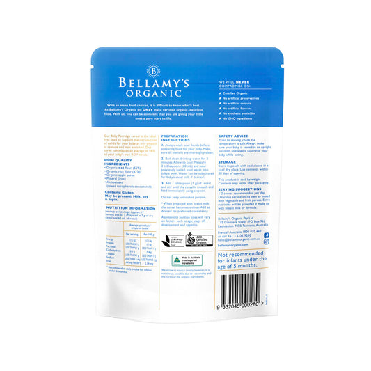 Bellamy's Organic Porridge Baby Cereal - 125g