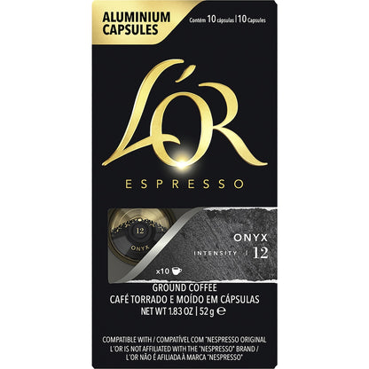 Lor Espresso Onyx Coffee Pods Nespresso Compatible 10 Pack