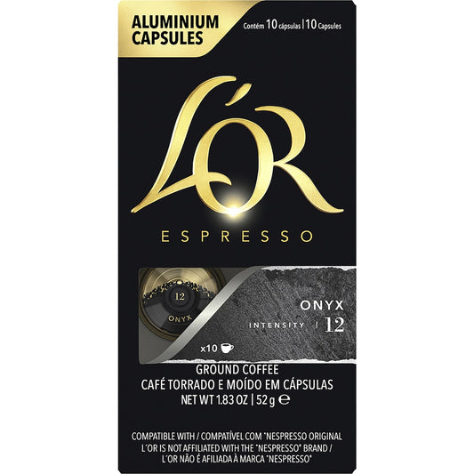 Lor Espresso Onyx Coffee Pods Nespresso Compatible 10 Pack