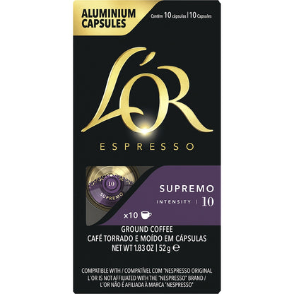 Lor Espresso Supremo Coffee Pods Nespresso Compatible 10 Pack