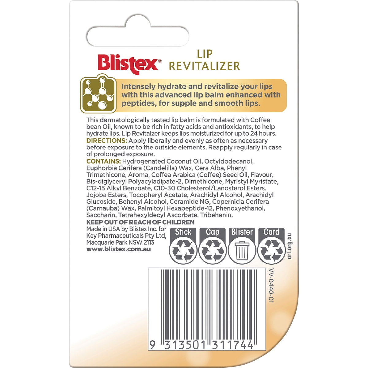 Blistex Lip Revitalizer Balm Peptide Enhanced 3.7g