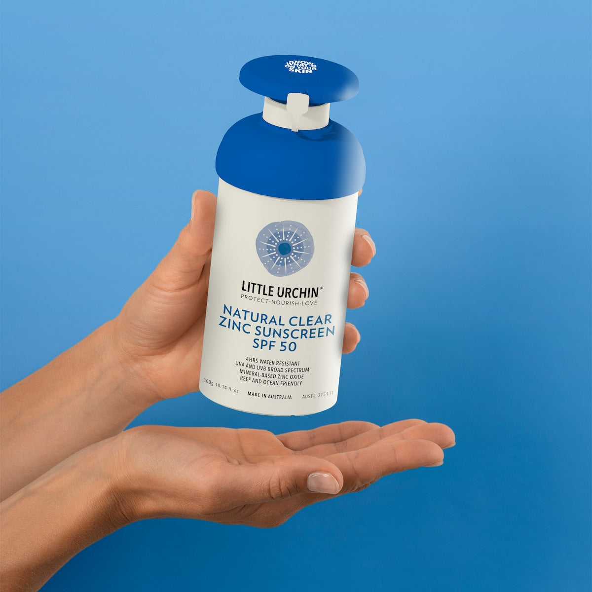 Little Urchin Spf50 Natural Clear Zinc Sunscreen Pump 300g