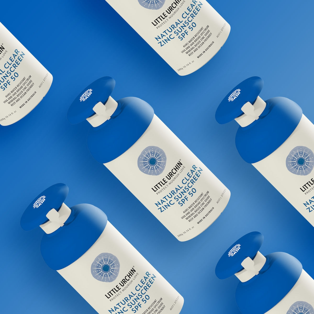 Little Urchin Spf50 Natural Clear Zinc Sunscreen Pump 300g