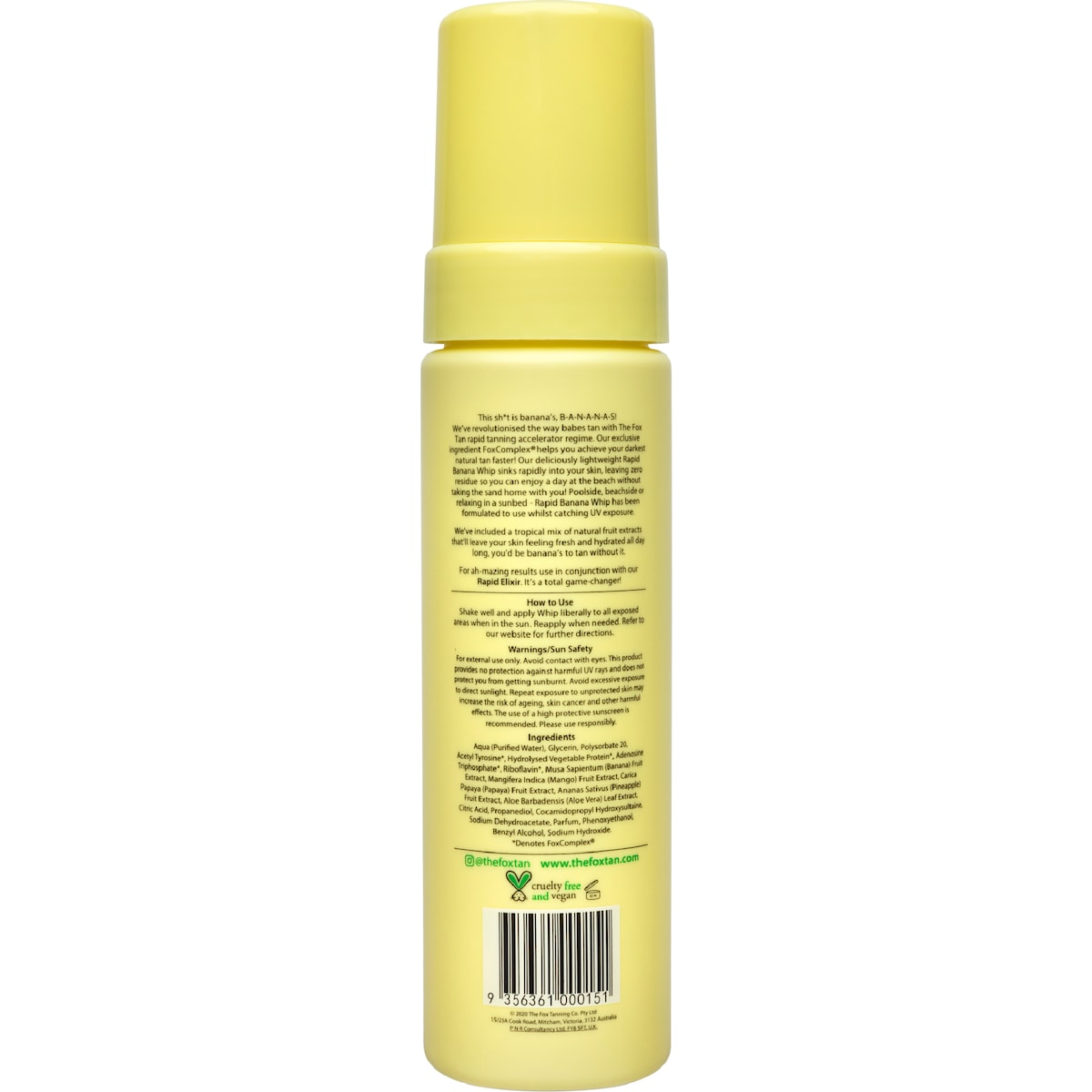 The Fox Tan Rapid Banana Whip 200ml