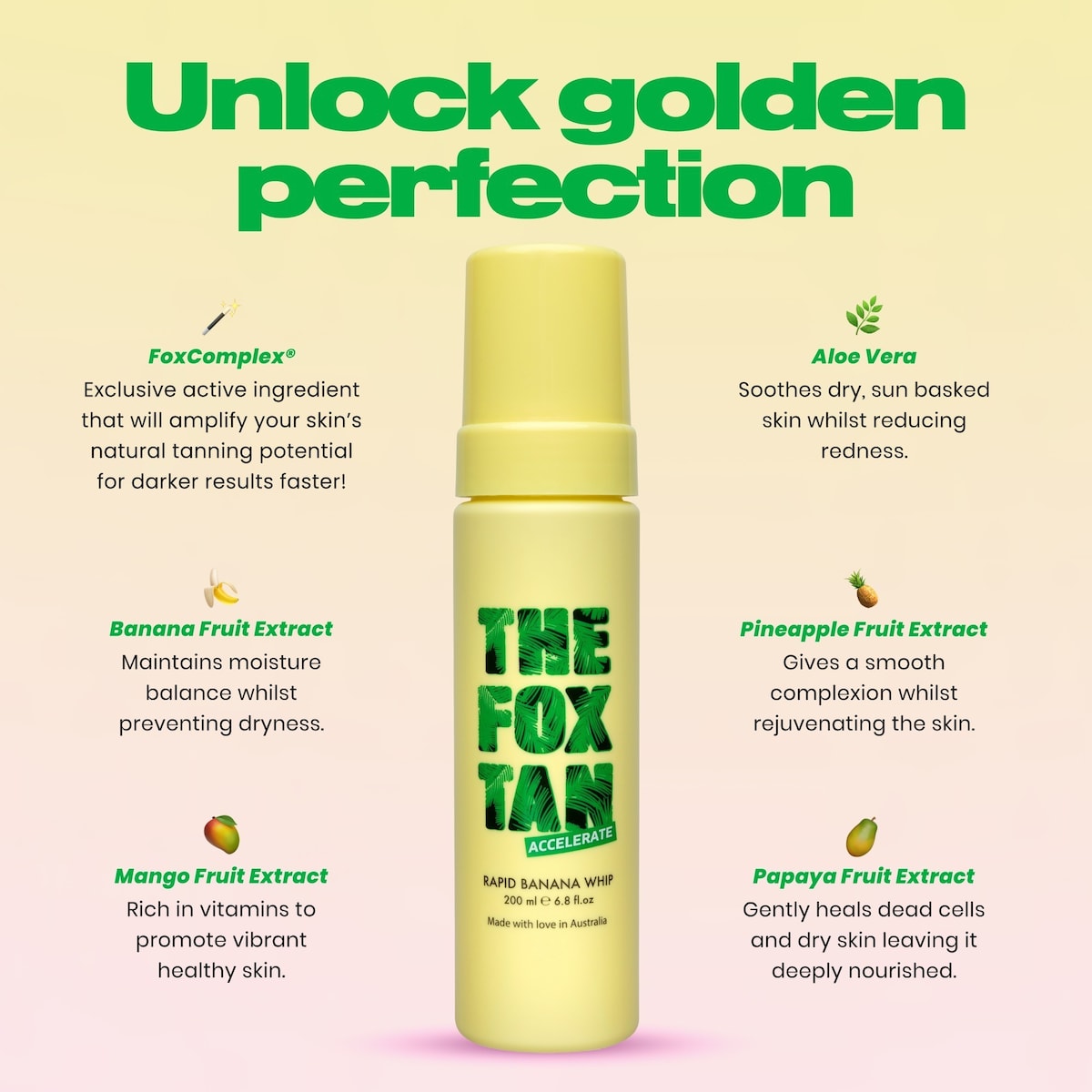 The Fox Tan Rapid Banana Whip 200ml