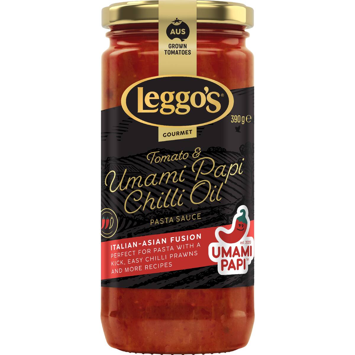 Leggo's Gourmet Tomato & Umami Papi Chilli Oil Pasta Sauce 390g