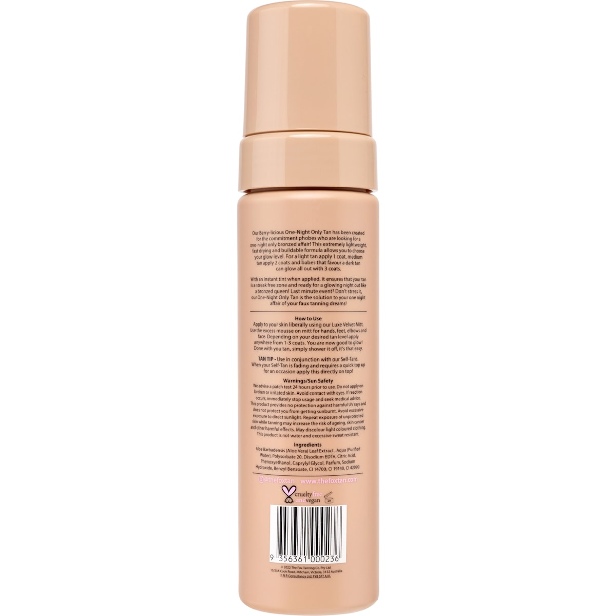 The Fox Tan One-night Only Instant Tan Wash-off 200ml