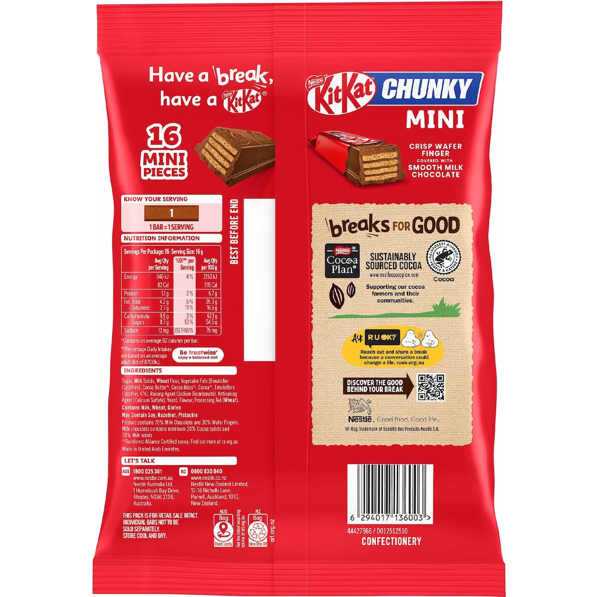 Kitkat Chunky Mini Chocolate Bars 16 Pack