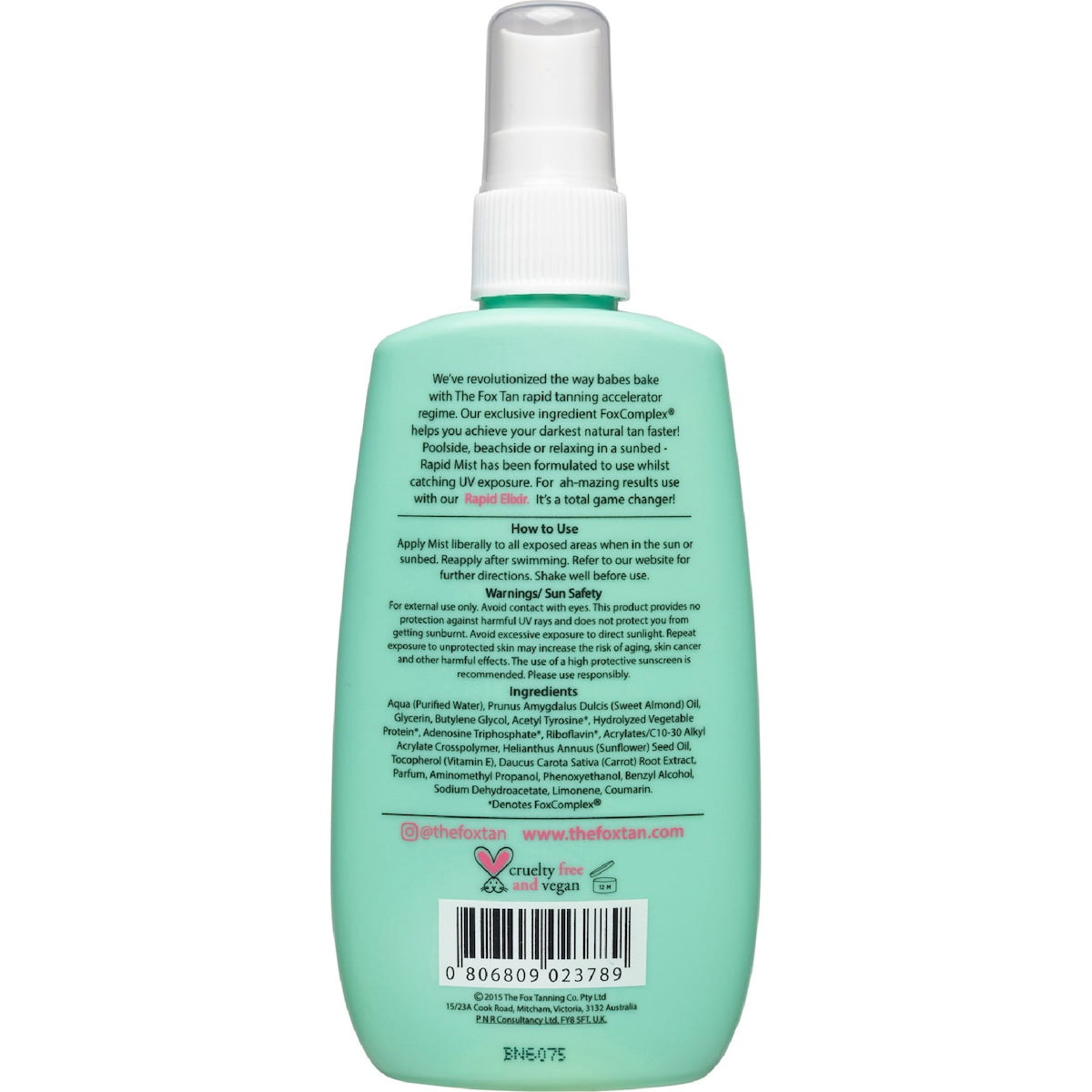 The Fox Tan Rapid Sun Tanning Mist 120ml
