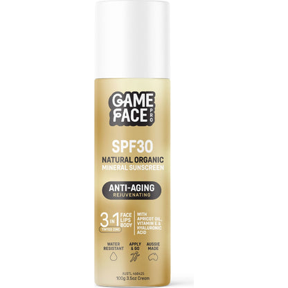Game Face Pro Spf30 Anti Aging Mineral Sunscreen 100g