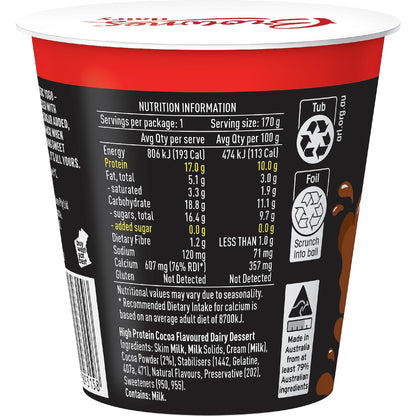 Brownes Dairy Progo Protein Yogo Cocoa 170g