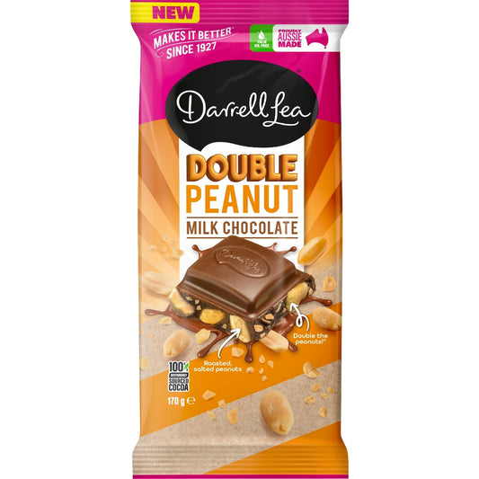 Darrell Lea Double Peanut Milk Chocolate Block 170g
