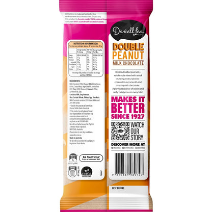Darrell Lea Double Peanut Milk Chocolate Block 170g