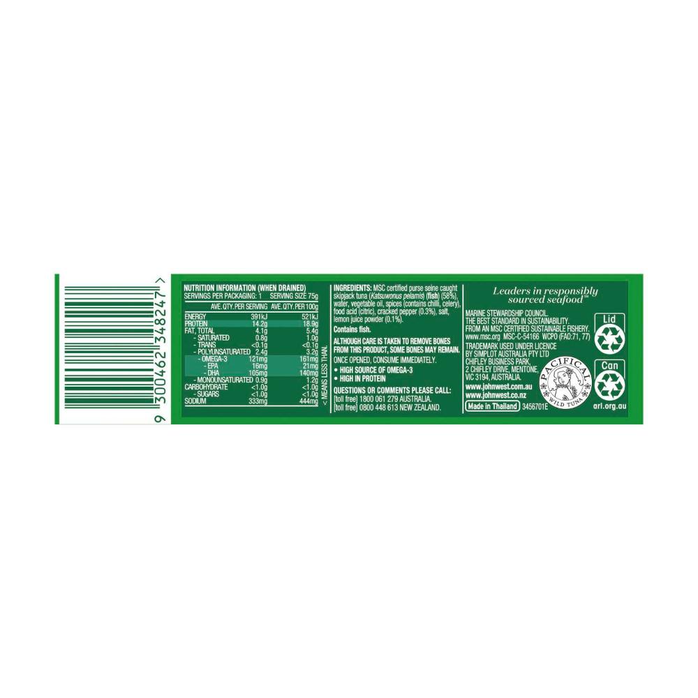 John West Tuna Lemon Cracked Pepper - 95g